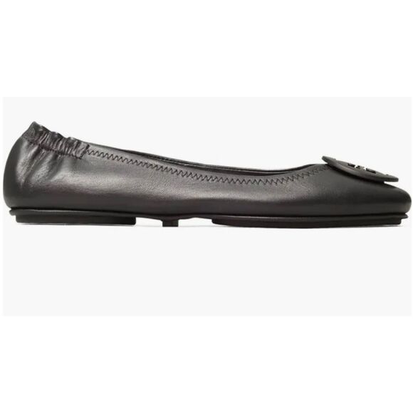 TORY BURCH MINNIE TRAVEL BALLET FLAT in perfect black Size 8 - Picture 4 of 12